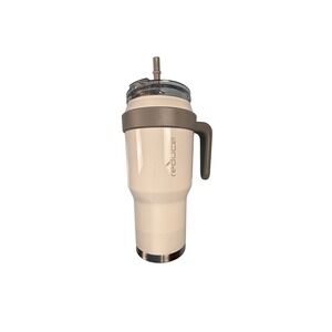 Reduce Cold-1 40oz Tumbler with Handle and Straw Cream Grey Stainless Steel Mug